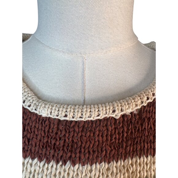 2/$30 ZARA Medium Striped Sleeveless Knit Top Brown/Beige/Blue - Picture 7 of 14